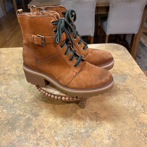 Naturalizer Jac Water-Repellent Tawny Brown Suede Lace Up Boots - Picture 3 of 10